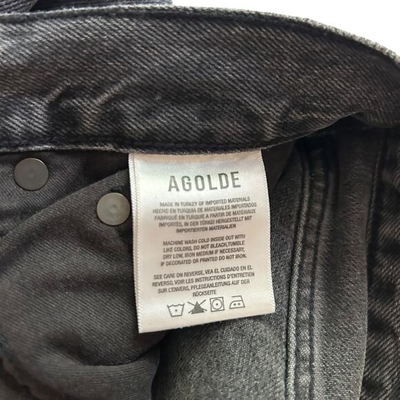 AGOLDE Criss Wide Leg‎ Jeans Washed Black Premium Denim Minimalist Y2K Size 27 - Picture 8 of 9